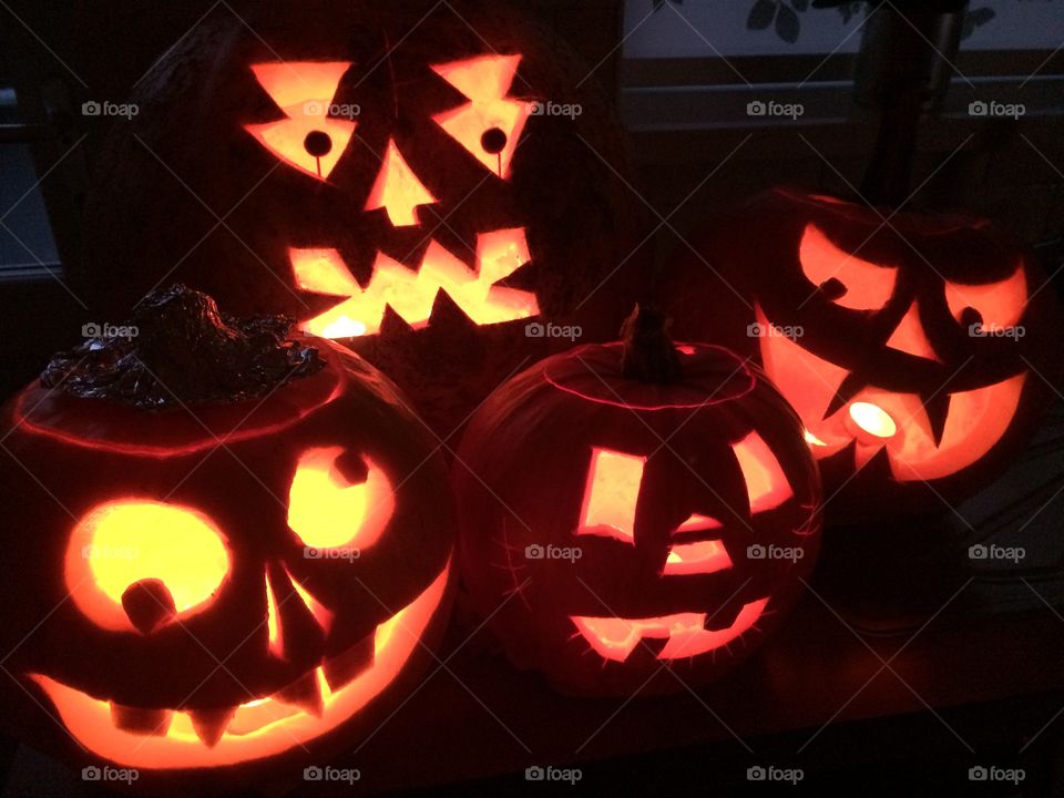 Getting busy as Halloween making varied pumpkin faces.  