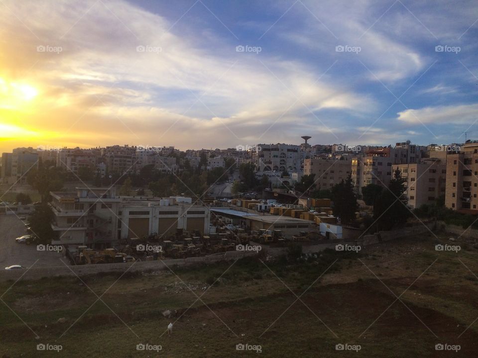 Amman city sunset - jordan
