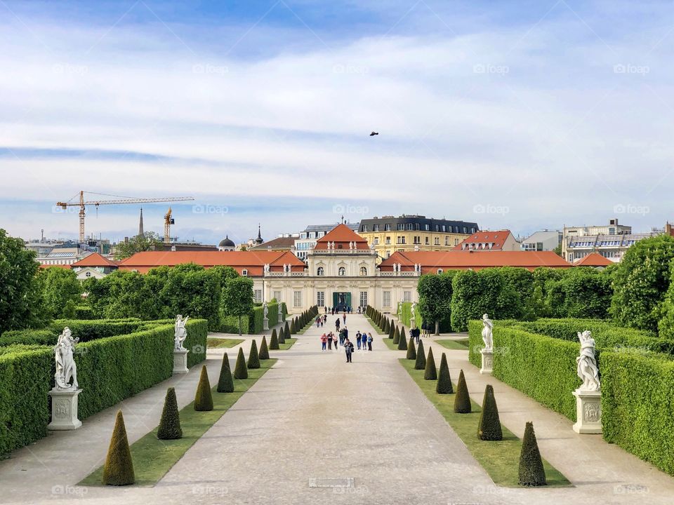 Symmetry in Vienna, Austria at Belvedere Gardens