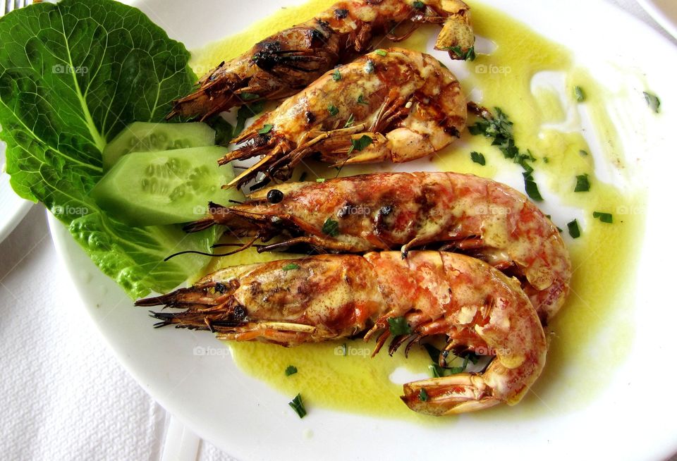 Prawns by the Aegean 