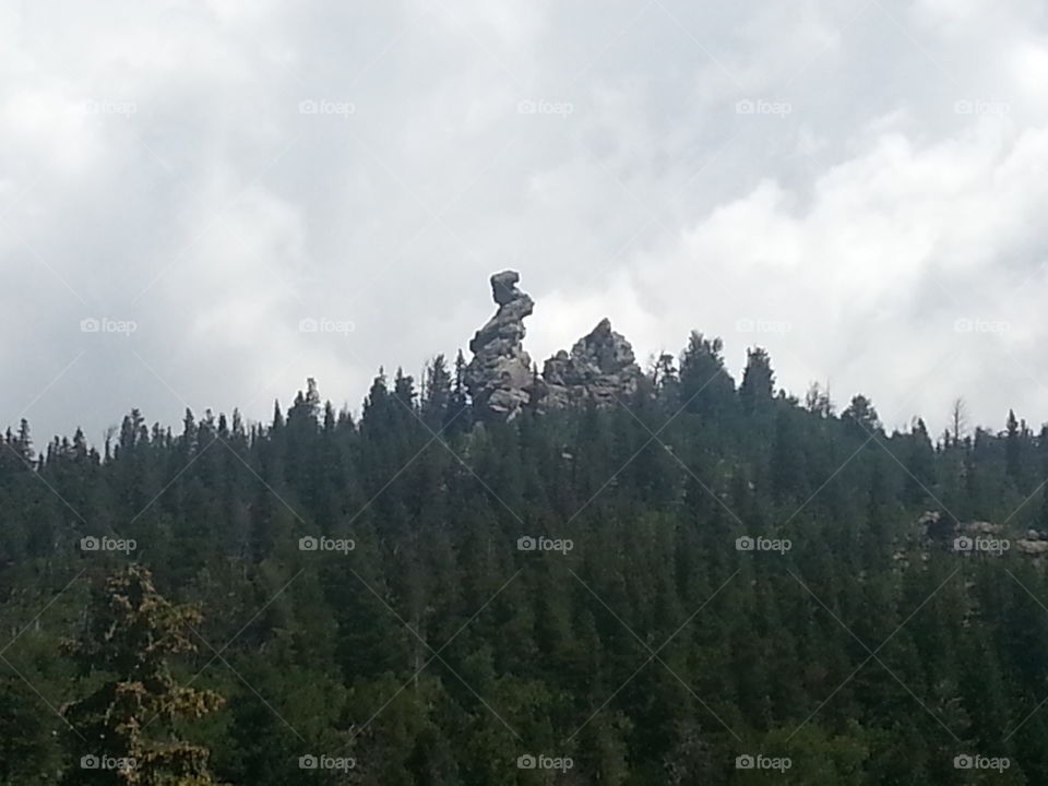 Rock Formation On Top Of The Mountain