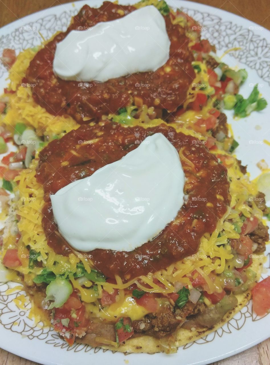 homemade tostadas with all the fixings