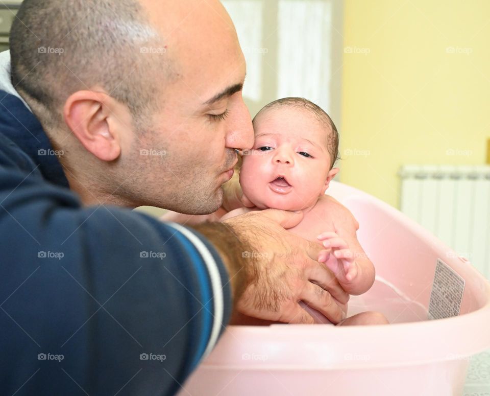 bath with dad