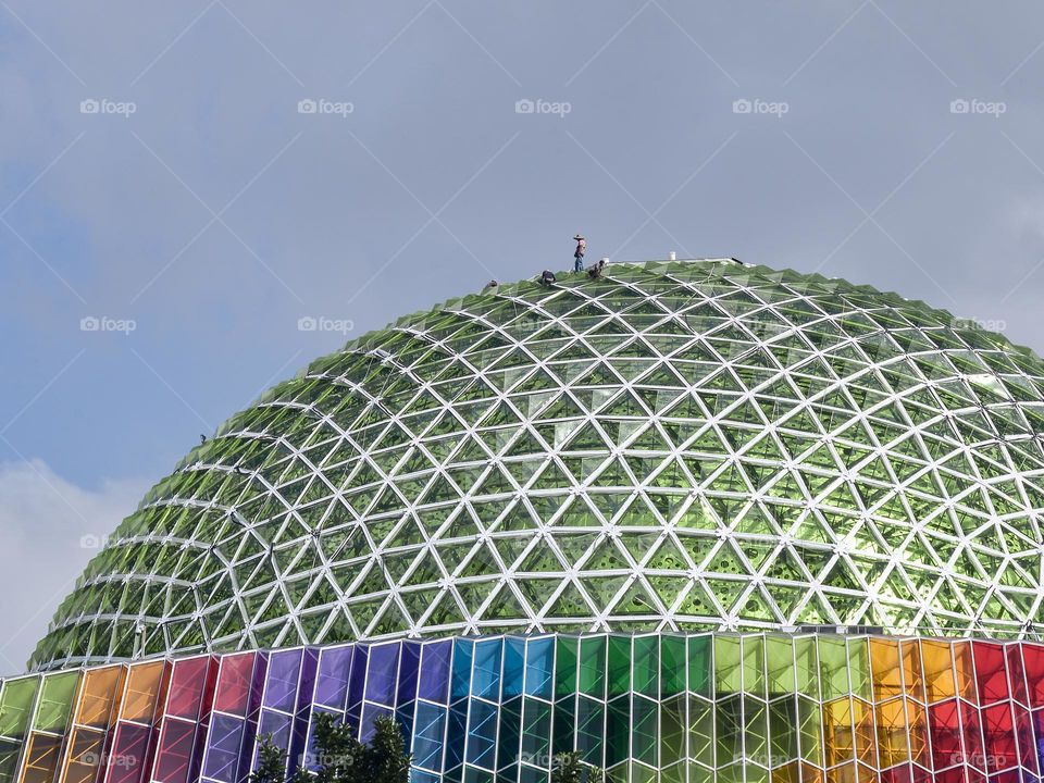 Glass geodesic dome structures