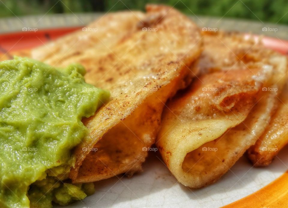 Guacamole and quesadillas
