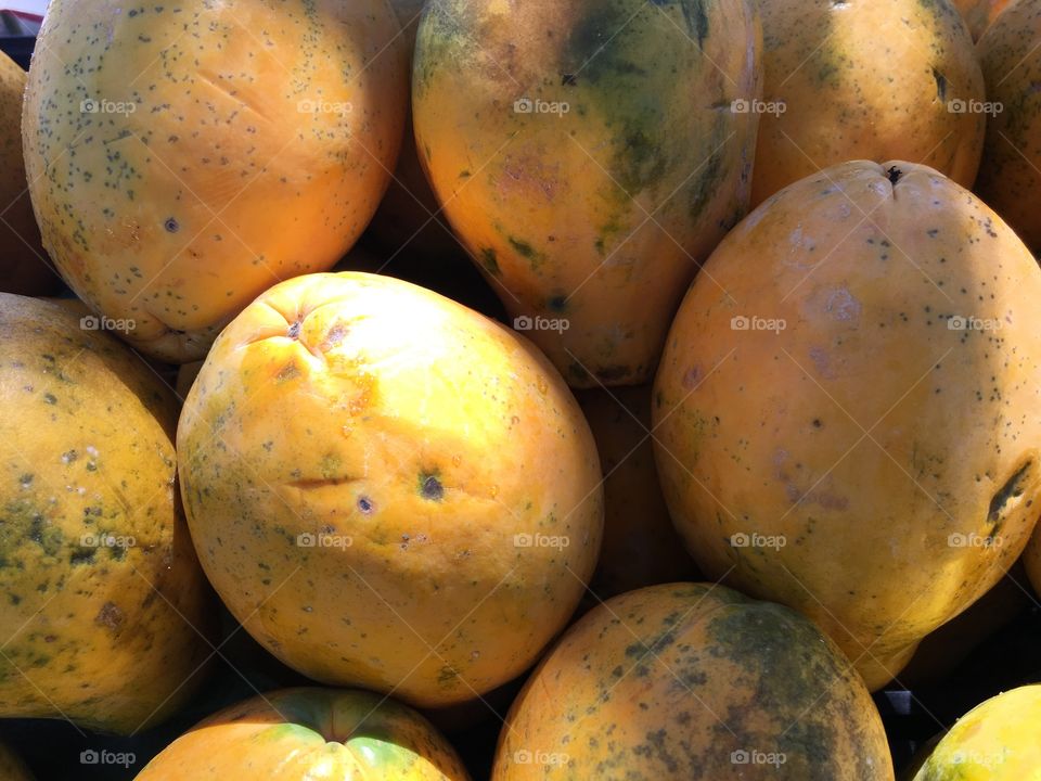 Full frame of papayas