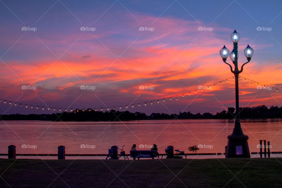 sunset at the riverfront 