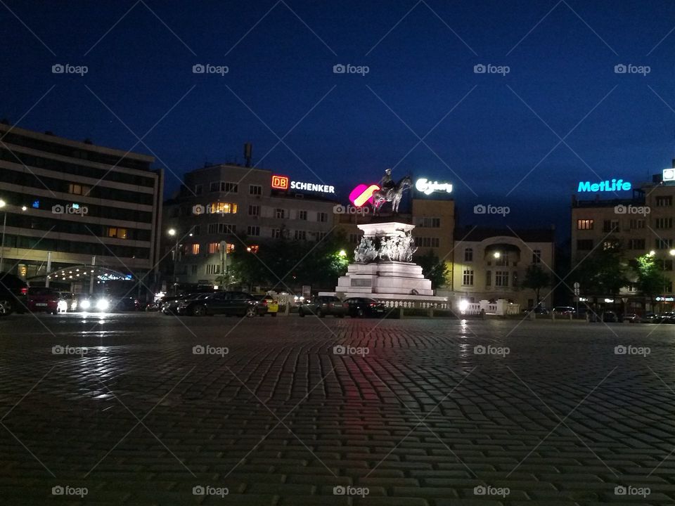Great night street in Sofia