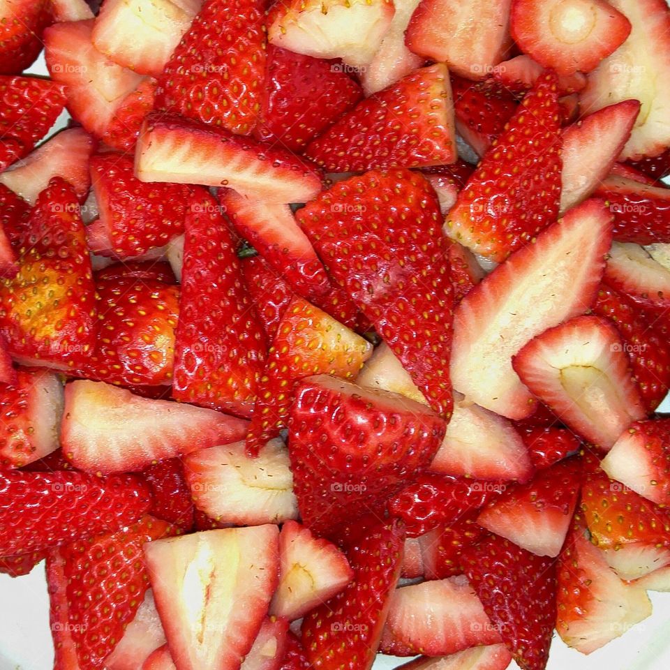 strawberries cut up or diced