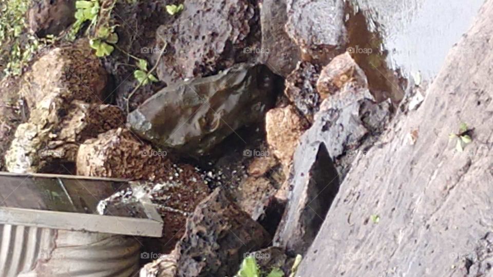 rocks at bottom of cannal