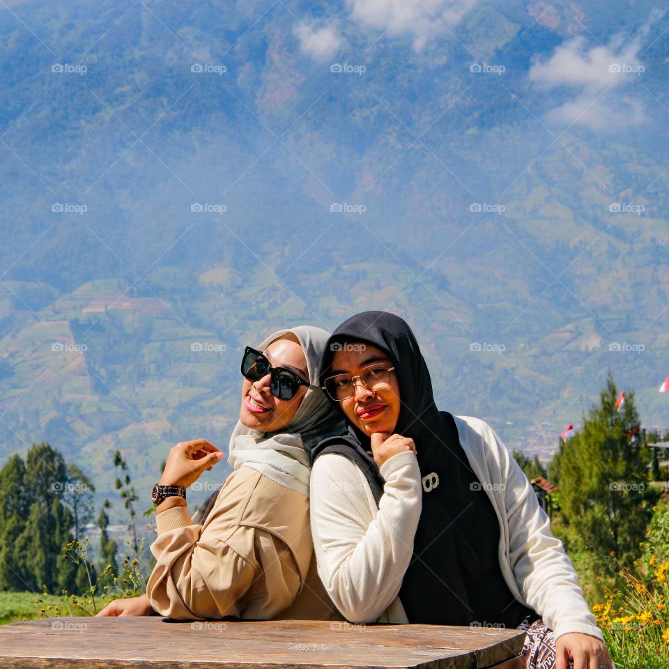 Morning at posong With Mount Sindoro Background