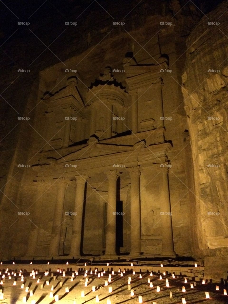 Treasury - Petra at Night. Treasury - Petra at Night - Jordan