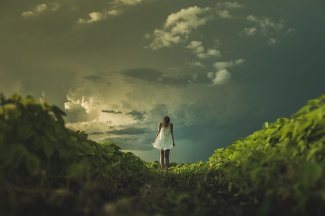 Priarie Woman at Sunset