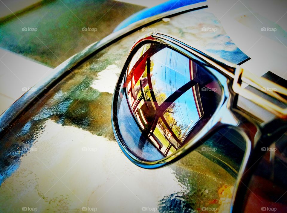 очки#небо#отдых#отражение#стекло