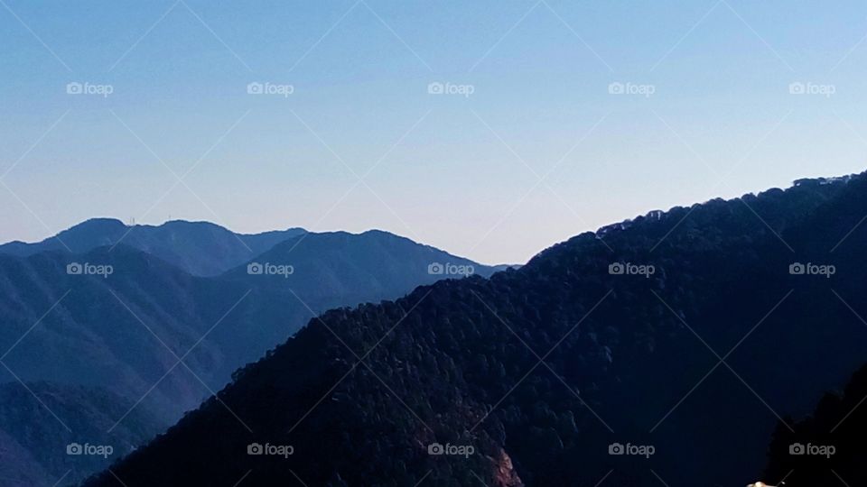 morning scene of mountain in Nainital