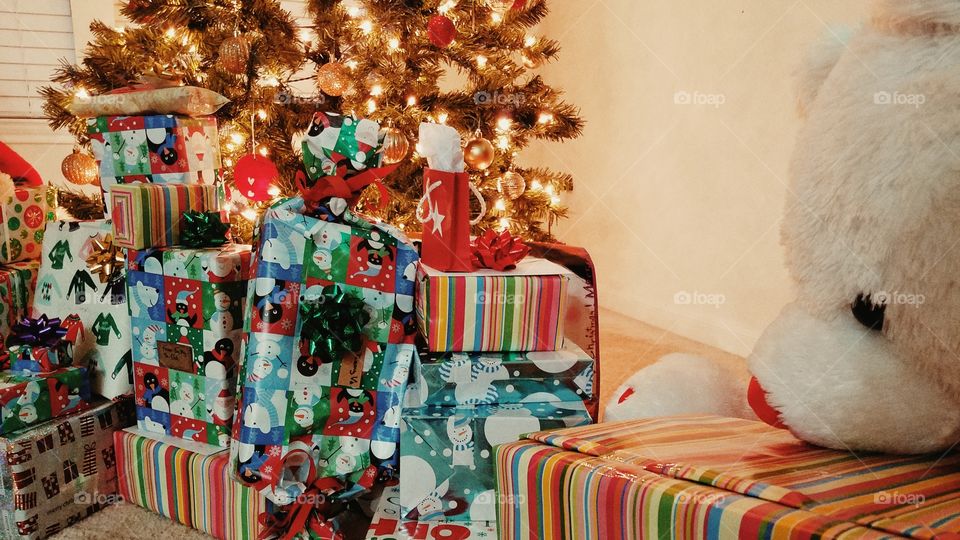 gifts under Christmas tree