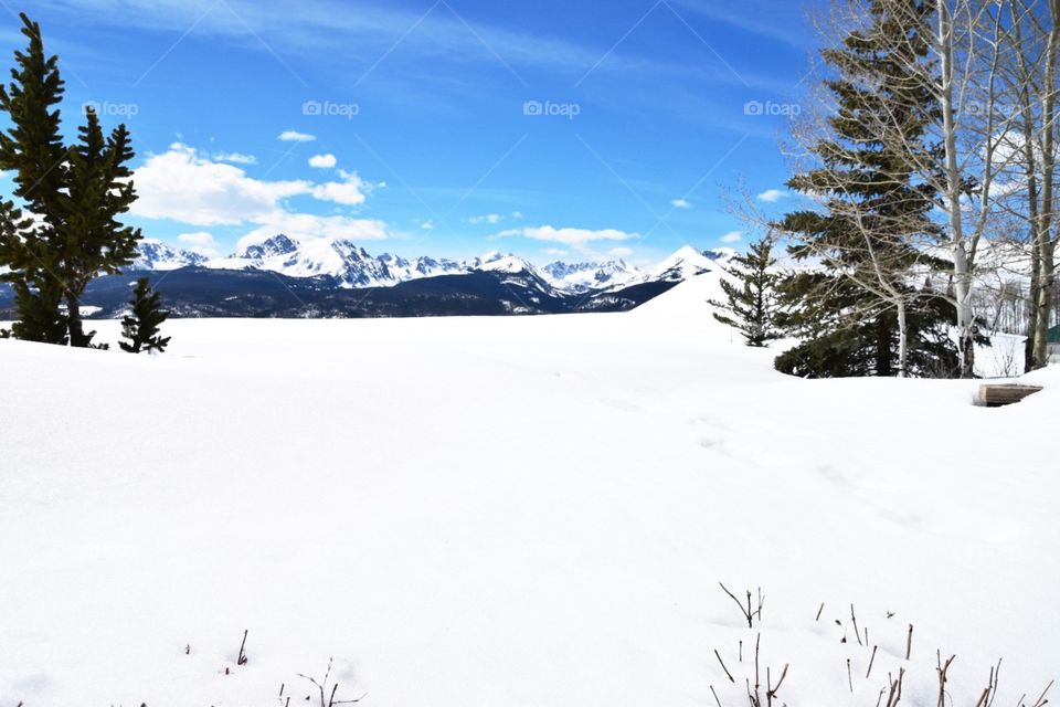 Colorado Mountains in winter 