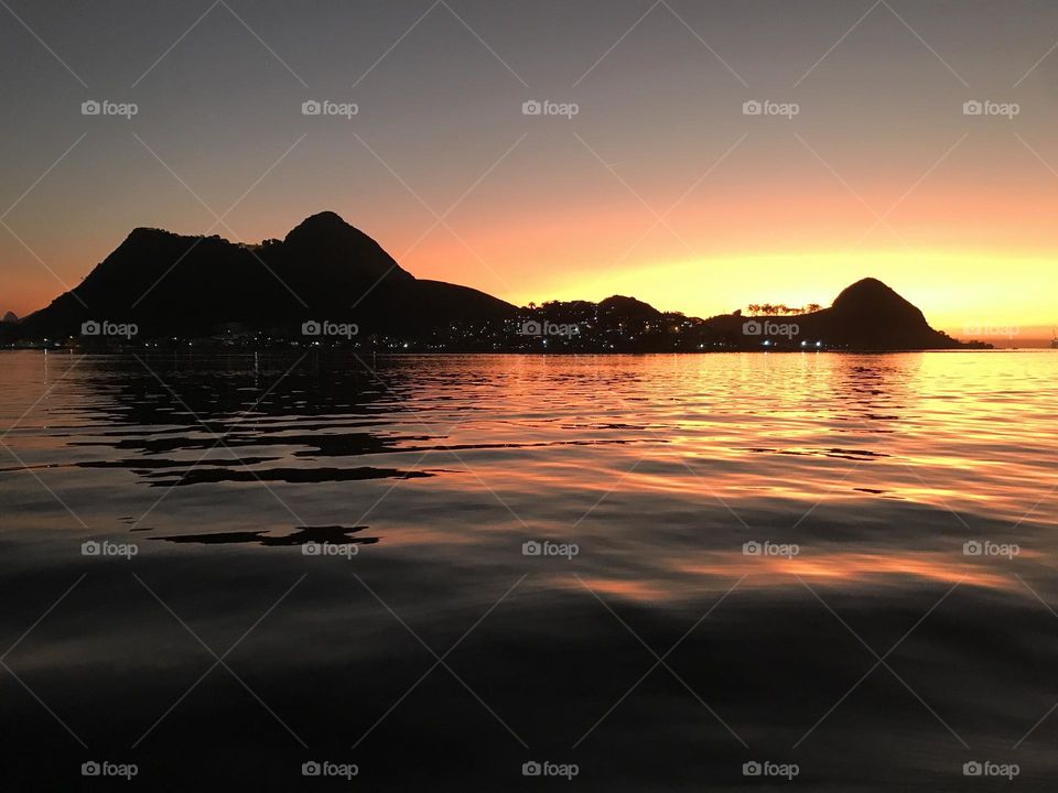 late afternoon in Niteroi Bay, Rio de Janeiro, Brazil