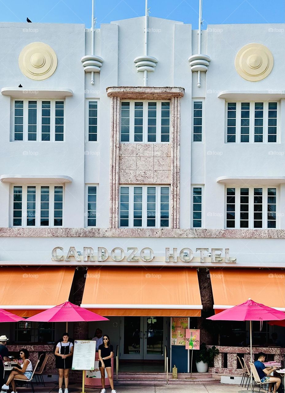 Art Deco Hotel Facade in Miami 