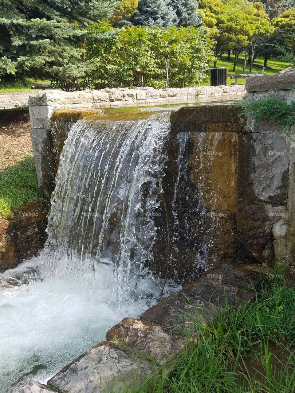 a small waterfall in the dikman vadesi park in Ankara Turkey