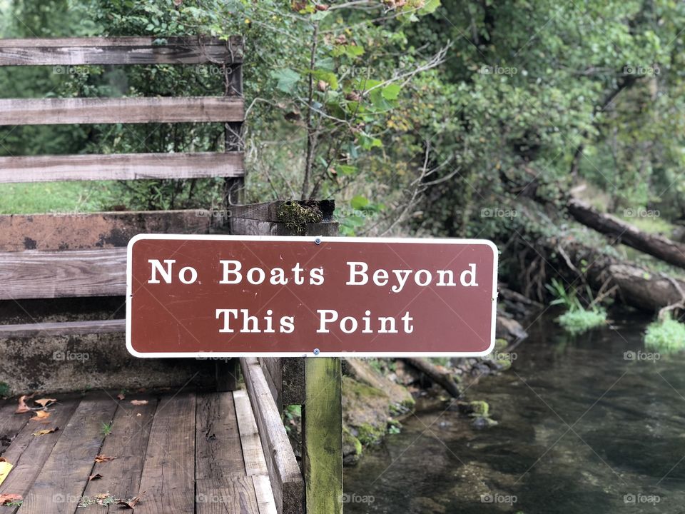 Old No Boats Beyond This Point Sign