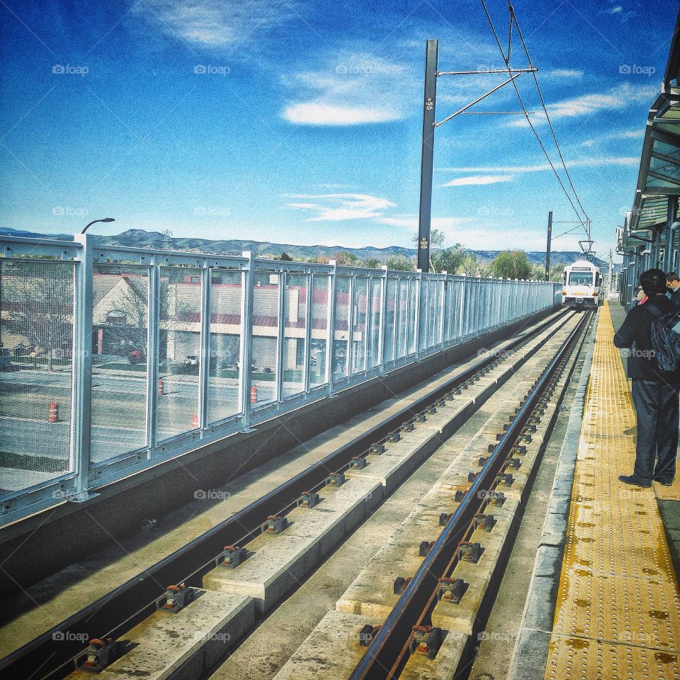 The RTD Commute. Denver transport called lightrail approaches