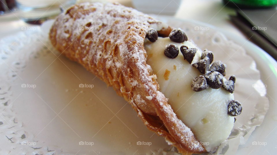 Cannoli. Italian pastry dessert