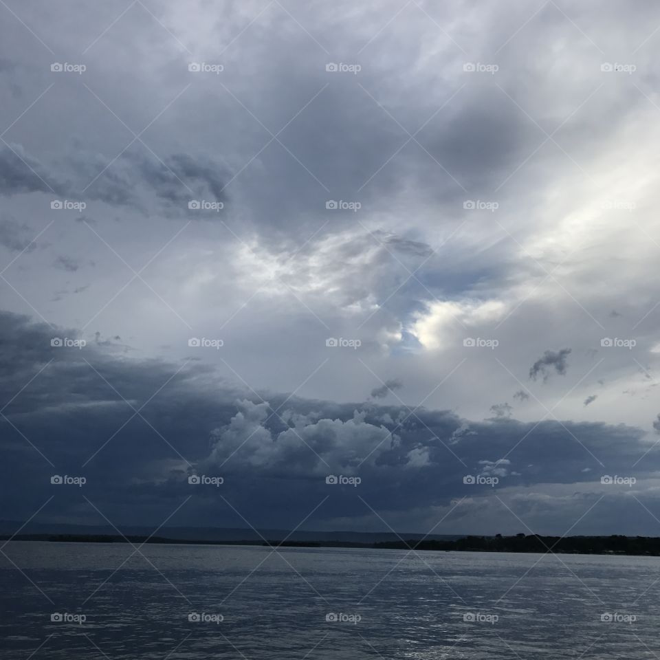 Scenic view of sea in stormy weather