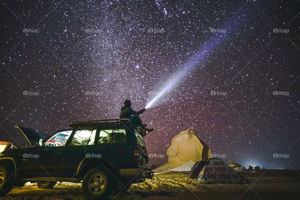 Million stars at White Desert in Egypt 