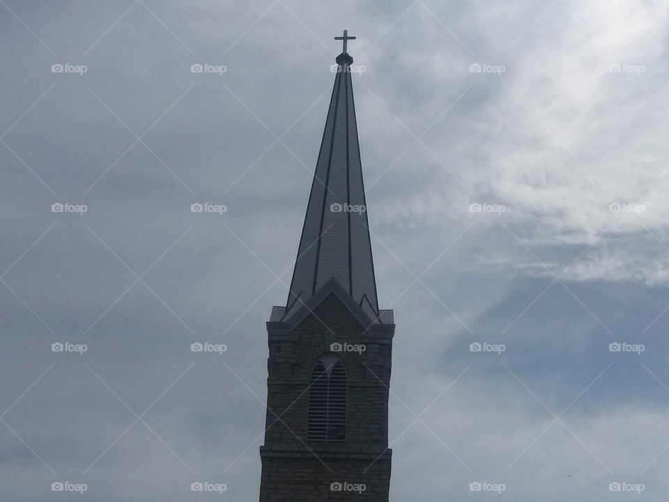 steeple,sky,cross,clouds,tall,