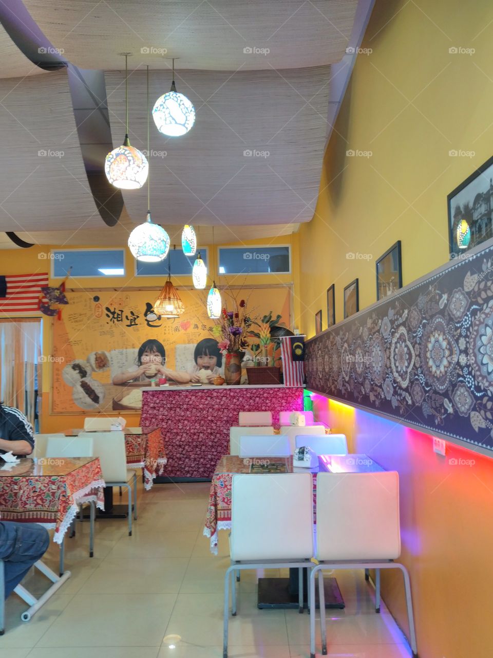 a colourful restaurant