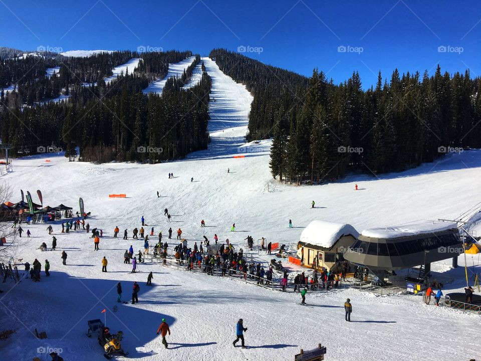 Busy day on the ski hill 