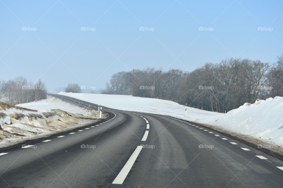 Road, Snow, Highway, Winter, Asphalt