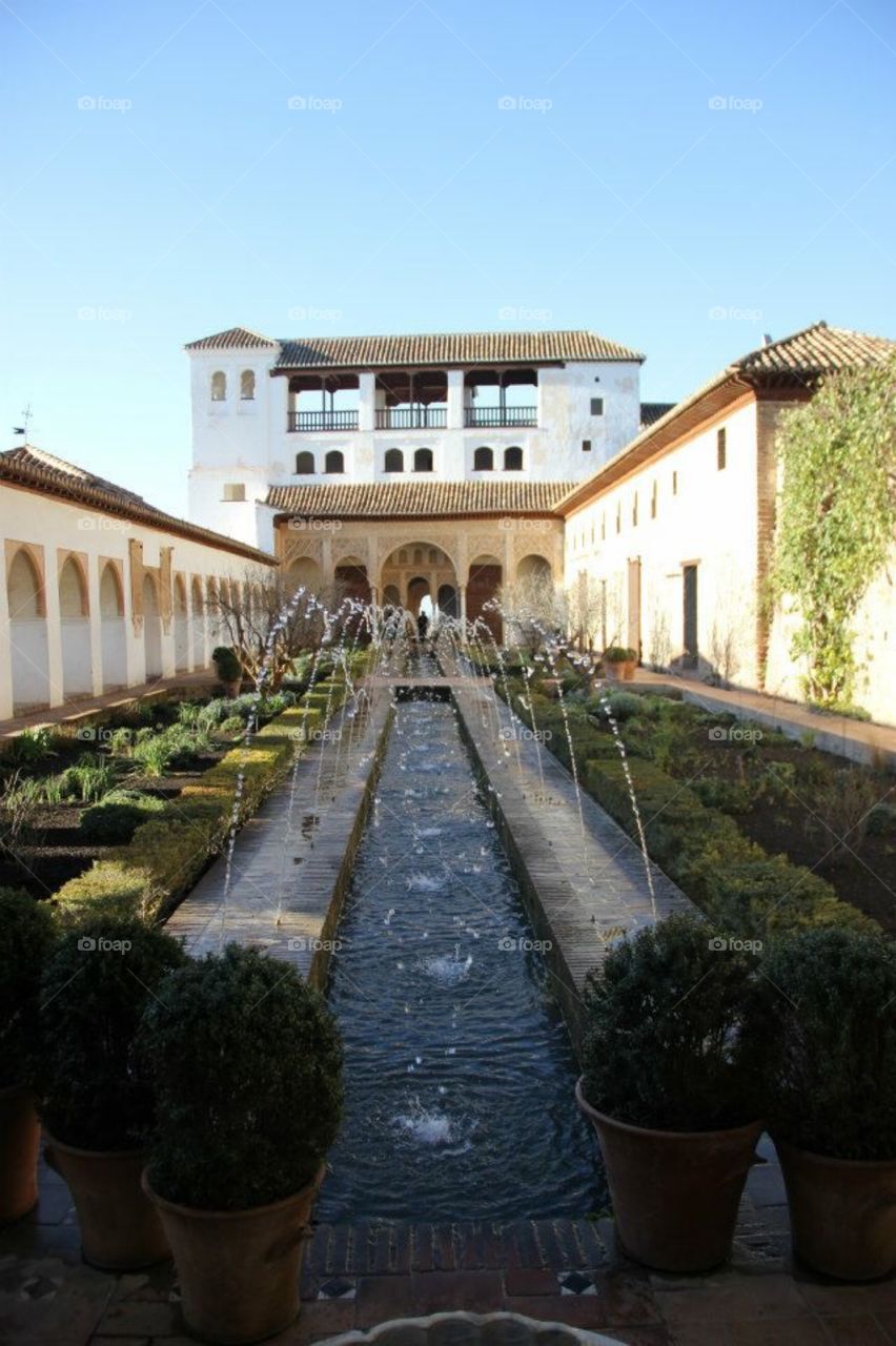 Fountain in La Alhambra in Spain