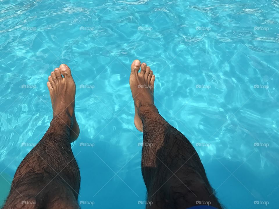 Happy legs on the pool