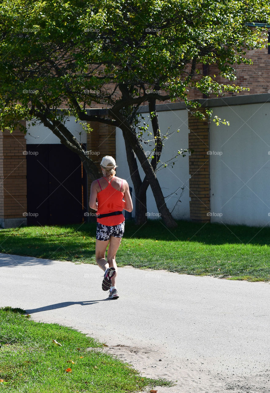 Woman running in the park