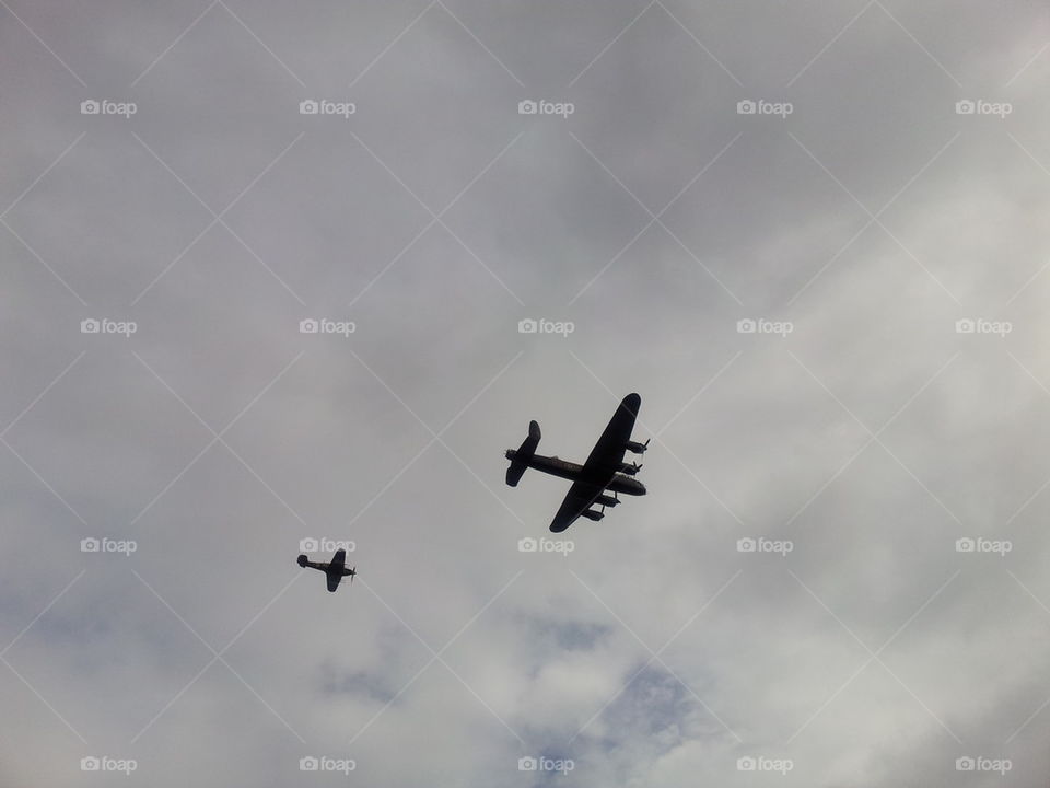 fly by spitfire and Lancaster