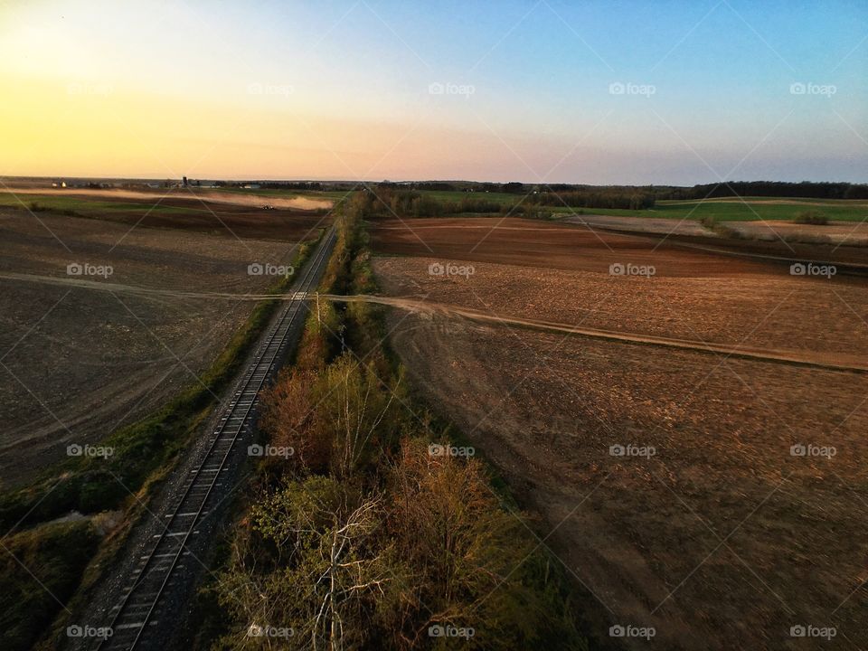 Train track from above