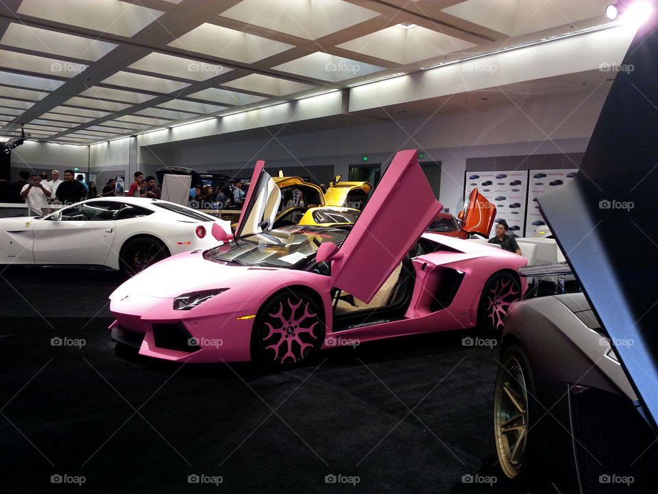 Hot pink Lamborghini