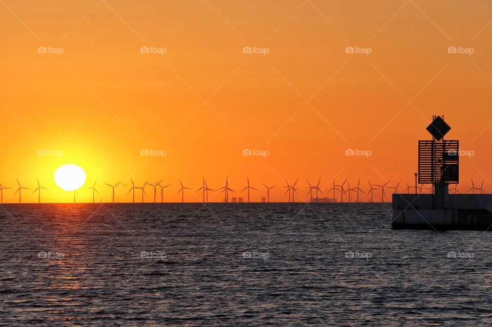 Sunset in the harbour