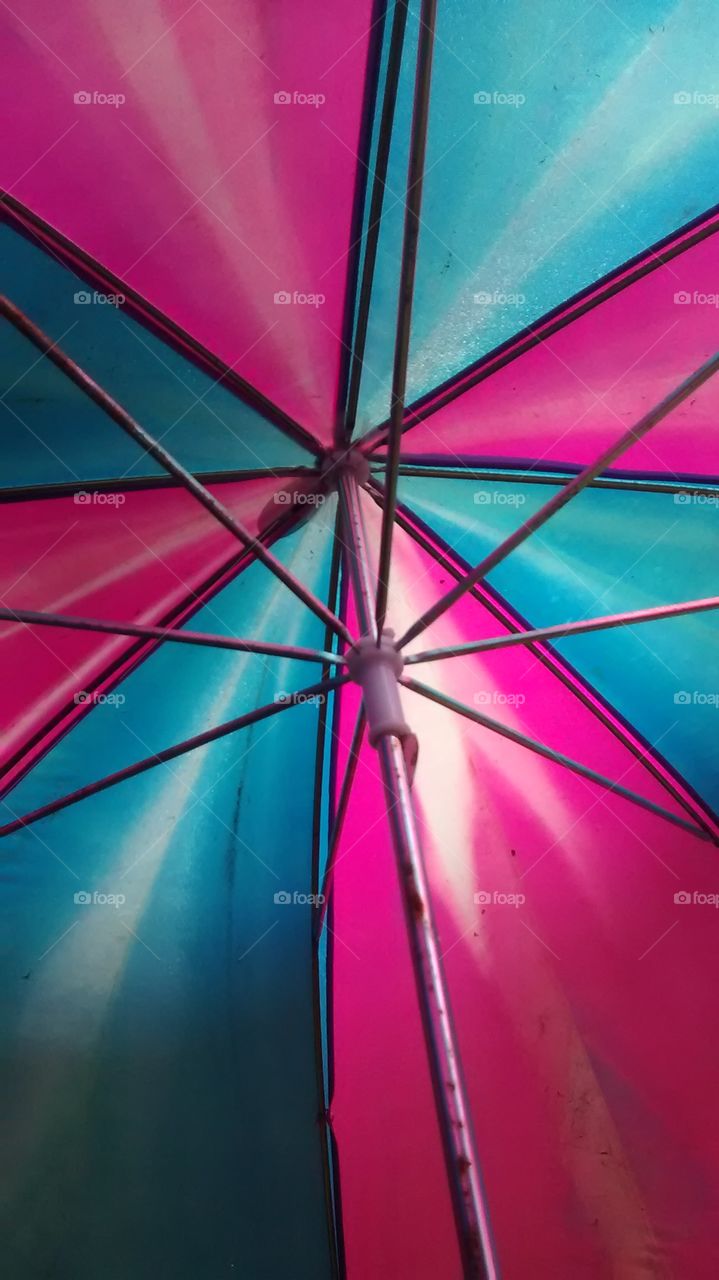 Light Shining Through Umbrella