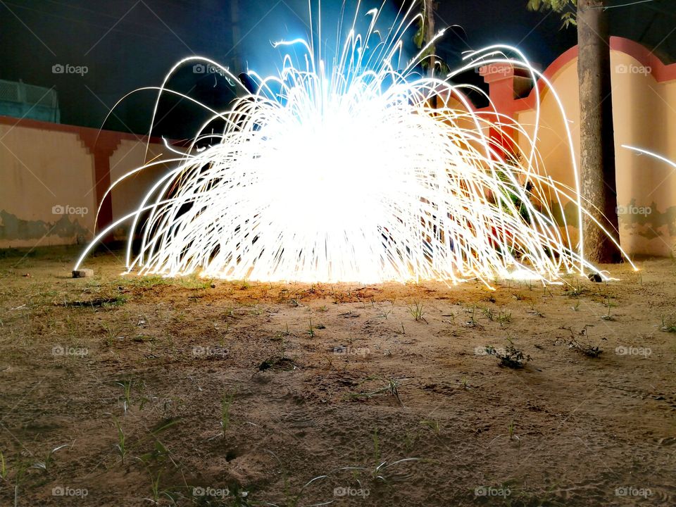 Light Painting, FireCracker, Ground Chakkar, Mobilephotography.