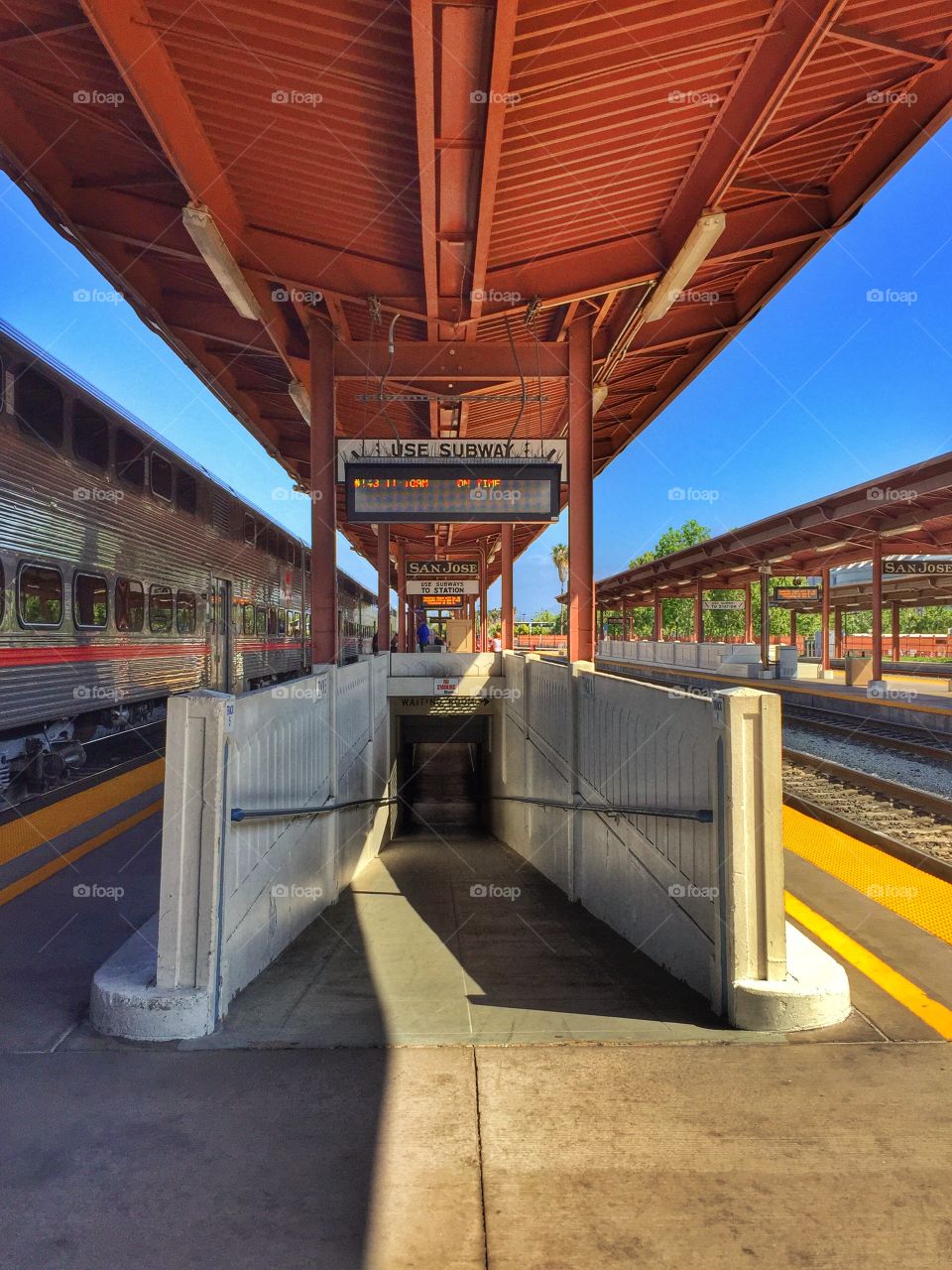 Train subway. Caltrain San Jose to San Francisco