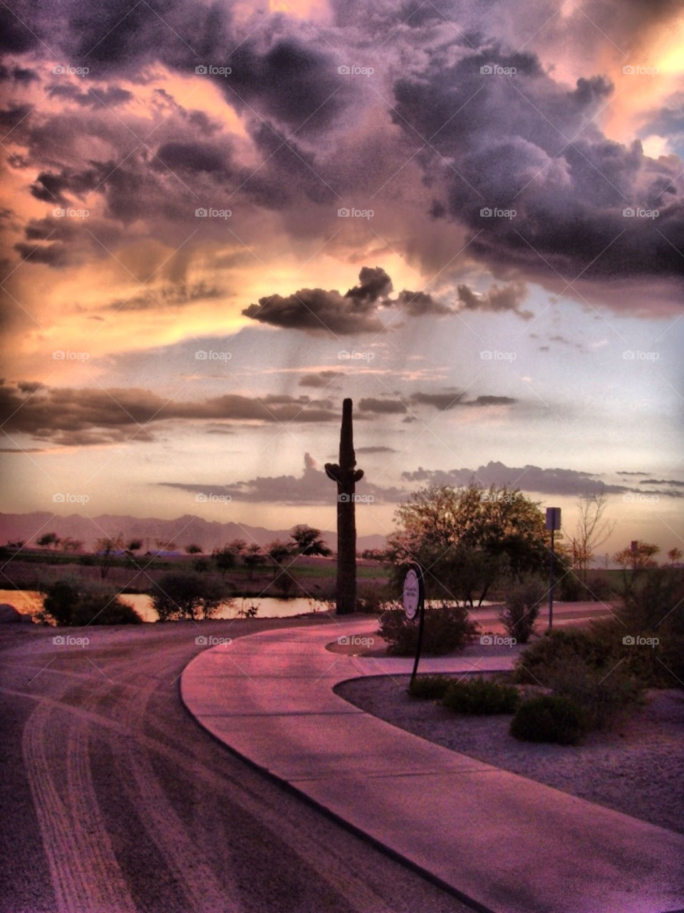 sky clouds curb lake cactus arizona by angeljack. Taken in Arizona 