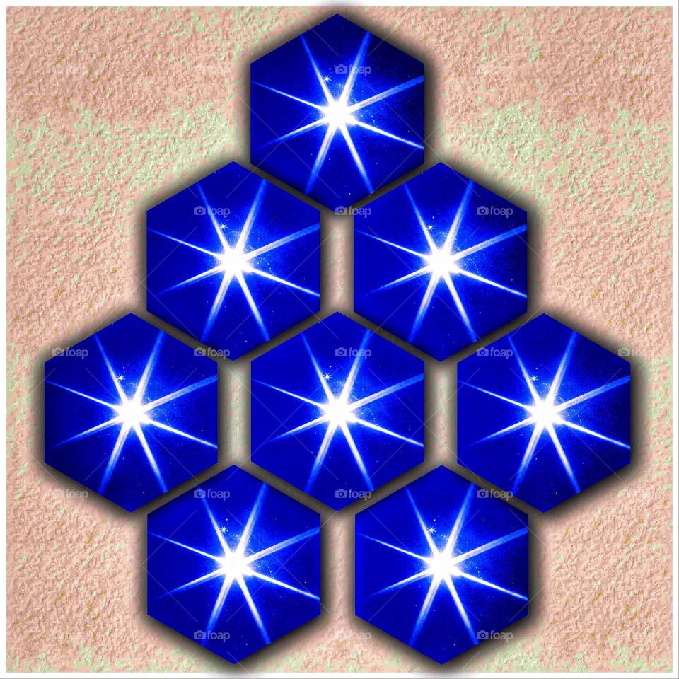 Eight starry hexagons