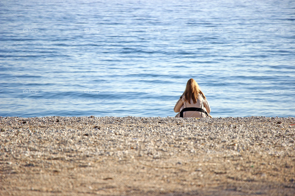 Seating on the beach