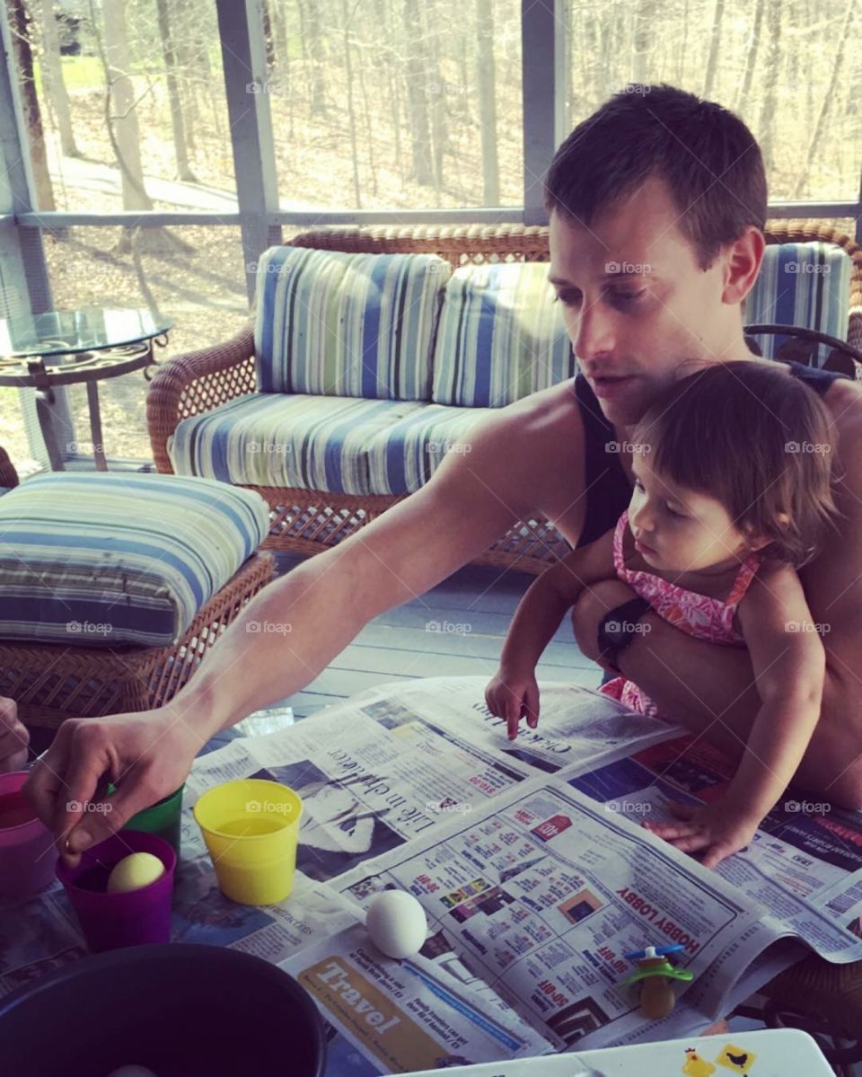 Easter, coloring eggs