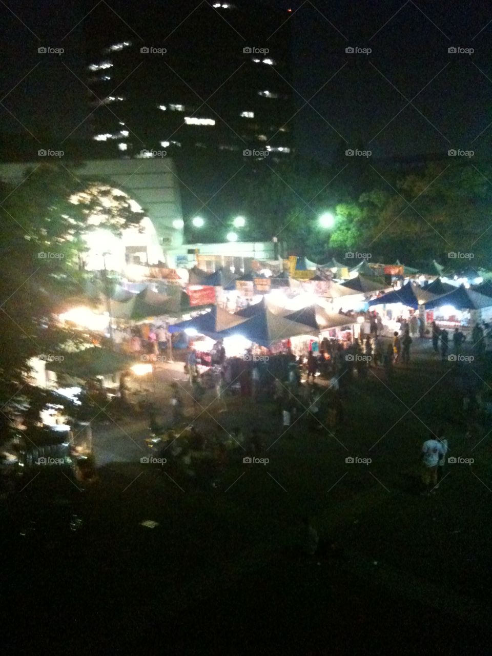 Festival view from above at night