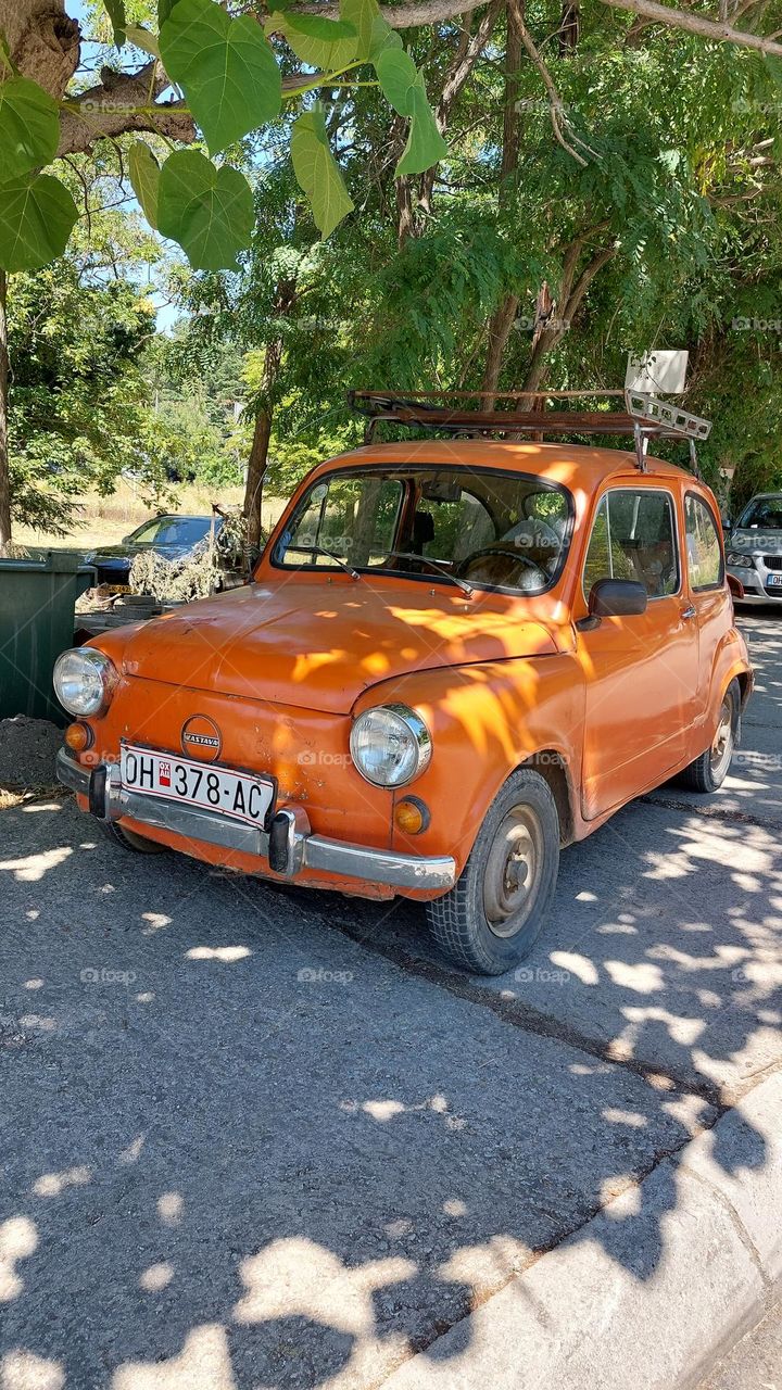 Old orange car