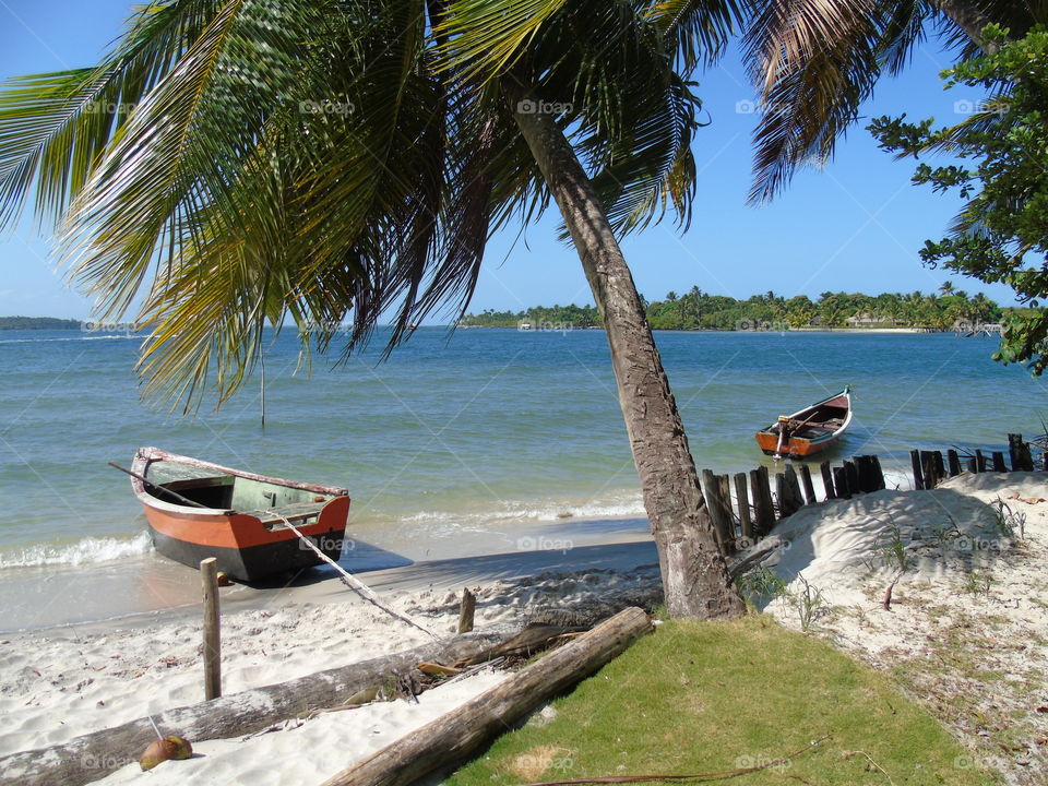 Boats in Camamu beach - Bahia Brazil